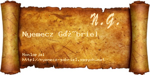 Nyemecz Gábriel névjegykártya